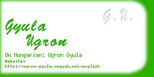 gyula ugron business card